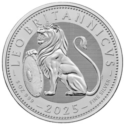 The British Lion 5 onzas de plata 2025
