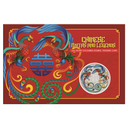 Mythes et légendes chinois : Double Phoenix coloré (vif) 1 once d'argent 2025