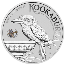 Kookaburra con zarigüeya de color 1 oz Plata 2022 Privy Mark (Melbourne Money Expo Anda Special)