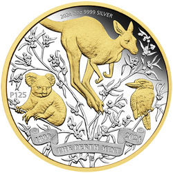 Perth Mint 125. rocznica powstania pozłacany 2 uncje Srebra 2024 Proof