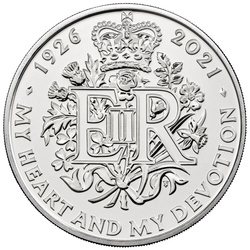 95e anniversaire de la reine Elizabeth II 28,28 grammes de cuivre-nickel 2021
