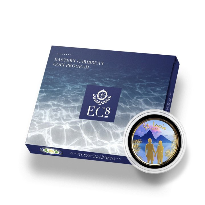 St. Lucia pár színes 1 uncia arany 2022 Proof