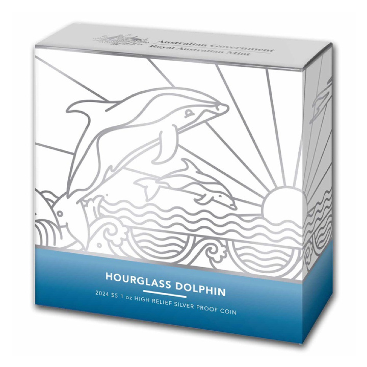 Hourglass Dolphin 1 oz Silber 2024 Proof High Relief