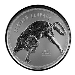 Republic of Ghana: African Leopard 1 oz Silber 2021