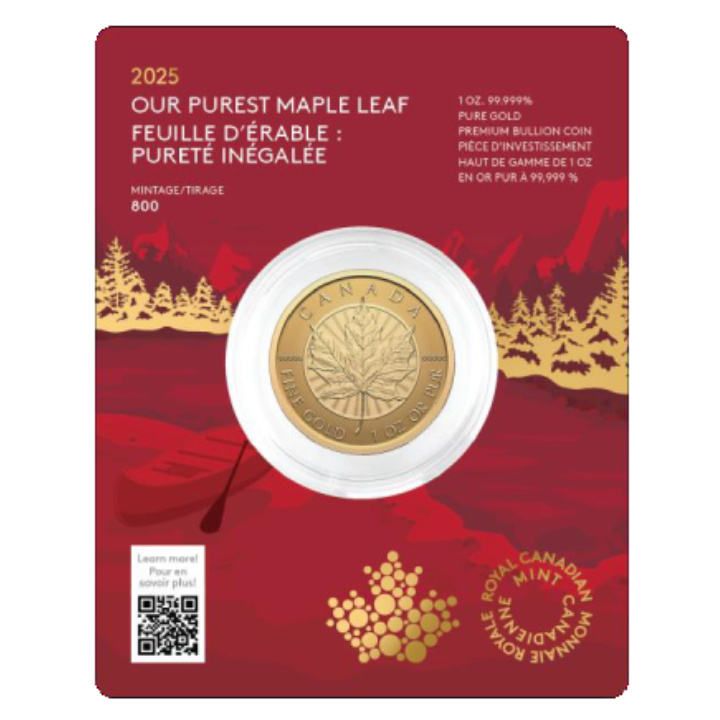 Canada: “Our Purest Maple Leaf” - Foglia d'acero canadese 1 oncia d'oro 2025