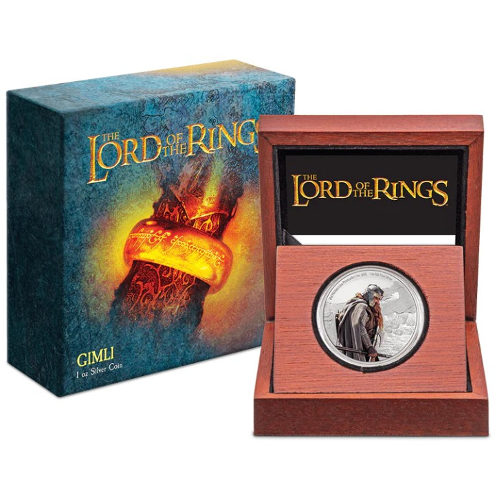 Niue: The Lord of the Rings - Gimli coloured 1 oz Silver 2022 Proof