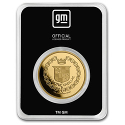 Cadillac "La Mothe Cadillac" Logo 1 oz Gold Slab 