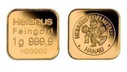 10 x 1 gramm MultiCard Heraeus aranyrudak