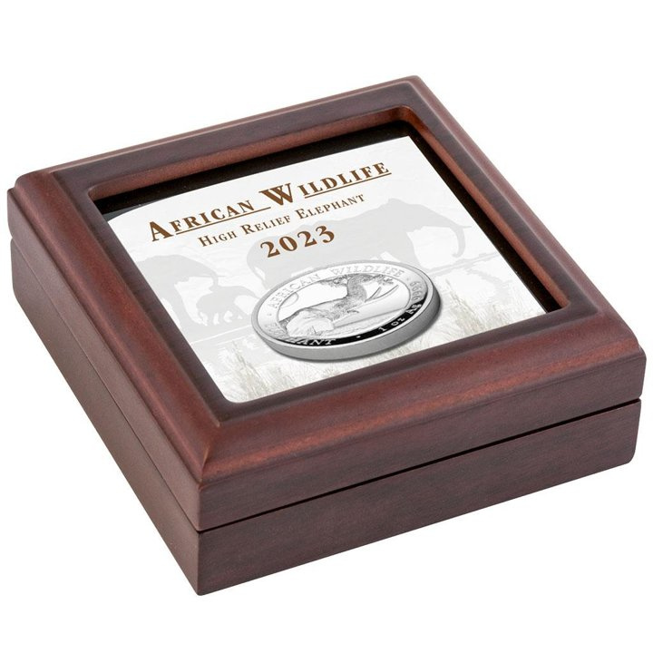 African Wildlife: Słoń Somalijski 1 uncja Srebra 2023 Proof Ultra High Relief