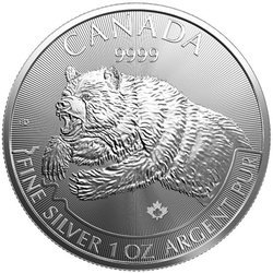 Predator Series: Grizzly Bear 1 oz Silver 2019