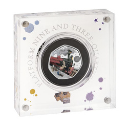 Harry Potter: Hogwarts Express coloured 50p Silber 2022 Proof 