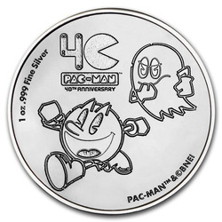 Niue: 40. rocznica powstania gry PAC-MAN 1 uncja Srebra 2020 Slab