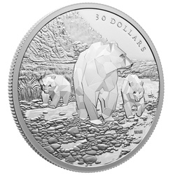 Canada: Multifaceted Animal Family - Grizzly Bears 2 oz Silver 2023 Proof Coin 