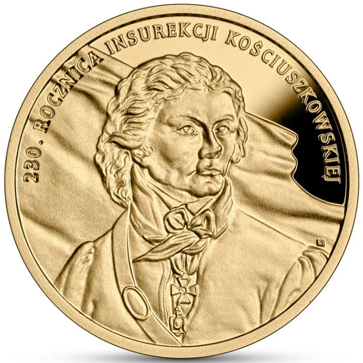 230° anniversario dell'insurrezione di Kościuszko 100 zł Złoto 2024 Proof