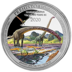 Congo: Prehistoric Life - Mamenchisaurus 1 oz Silber 2020 Colorized