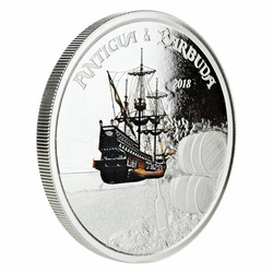 Antigua & Barbuda: Rum Runner colored 1 oz Silver 2018 Proof