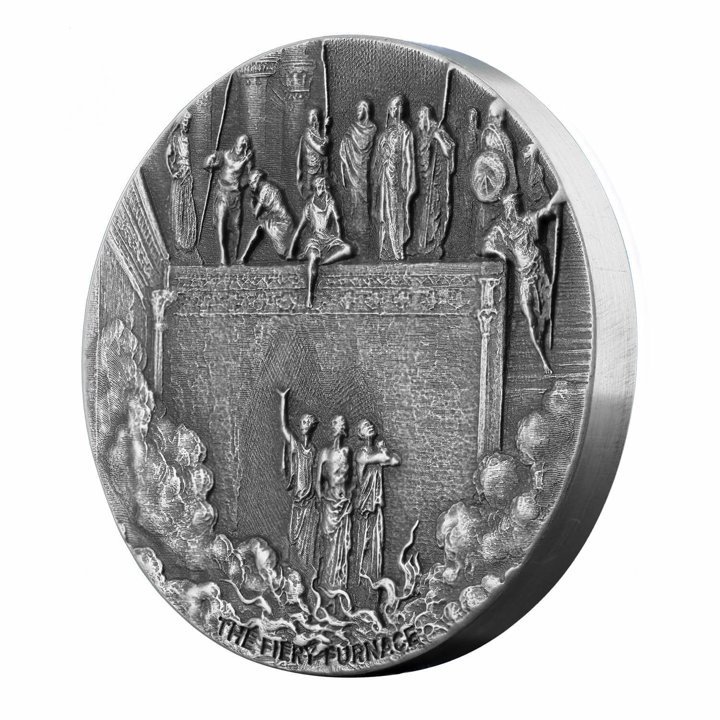 Niue: Biblical - Fiery Furnace 2 oz Silver 2020 Proof Antiqued Coin
