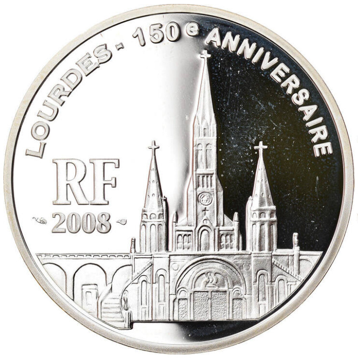 Franciaország: Lourdes 150. évforduló 1,5 euró ezüst 2008 Proof