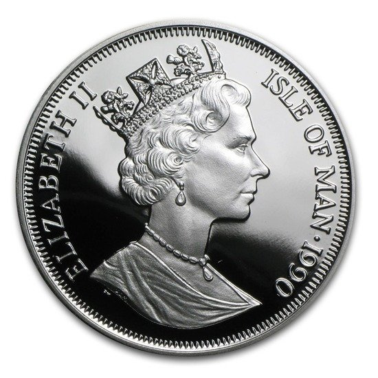 Isla de Man Serie Gatos: Gato doméstico 1 oz Plata 1990 Prueba