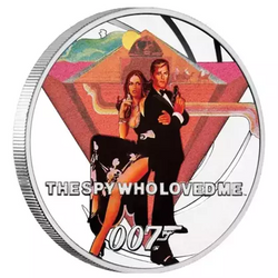 Tuvalu: The Spy Who Loved Me kolorowany 1/2 uncji Srebra 2021 Proof