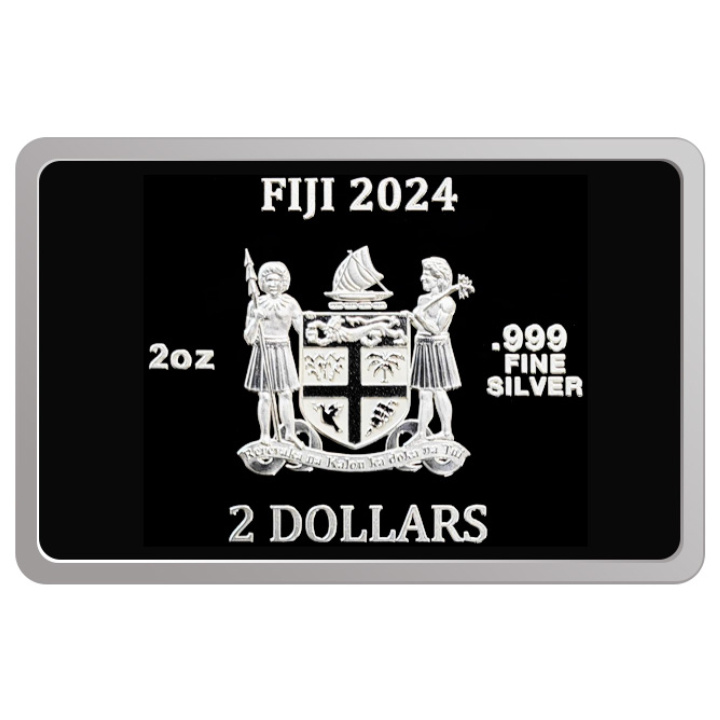 Fiji: Mona Lisa x Van Gogh kolorowany 2 uncje Srebra 2024 Proof