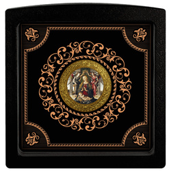 Cameroon: Master of Santo Spirito - Madonna and Child with Two Angels coloured Silver 2022 Gilded Proof Coin