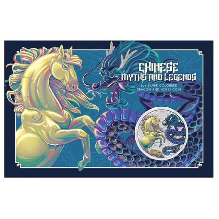 Chinese Myths and Legends Dragon and Horse Opalite Colorized 1 oz Silver 2026