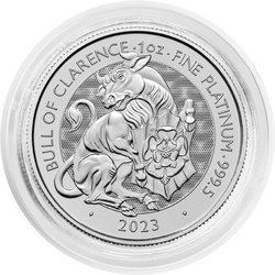 The Royal Tudor Beasts: El Toro de Clarence 1 oz Platino 2023