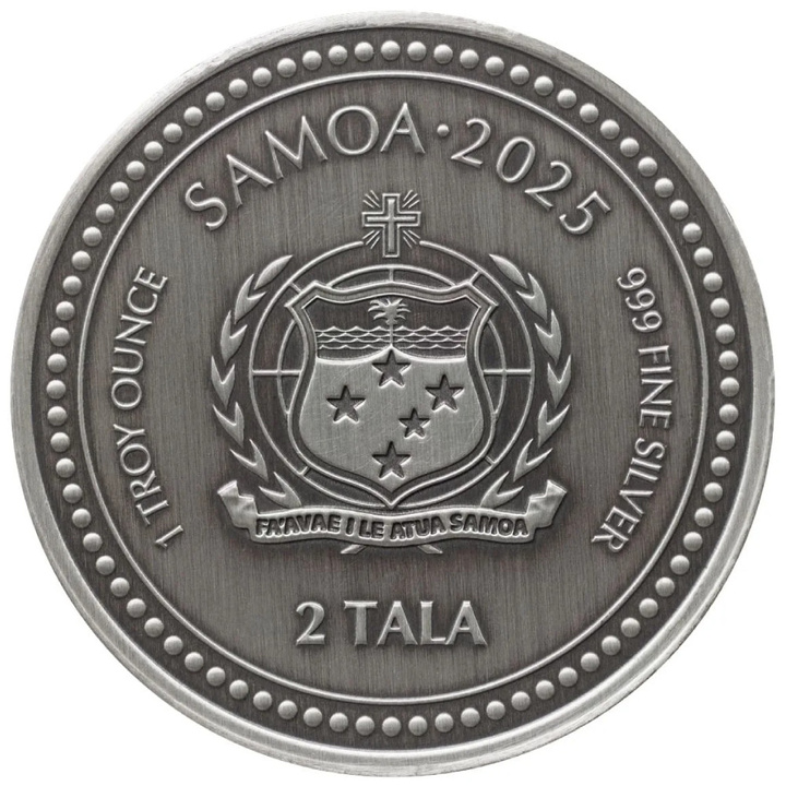 Samoa: Seahorse 1 uncja Srebra 2025 Antiqued Coin