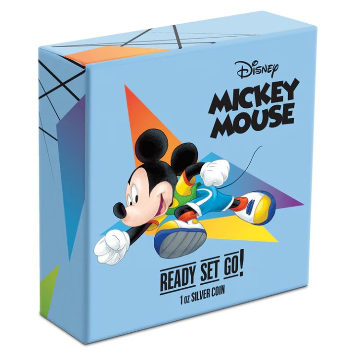 Niue: Disney Mickey Mouse - Ready Set Go! coloured 1 oz Silber 2020 Proof