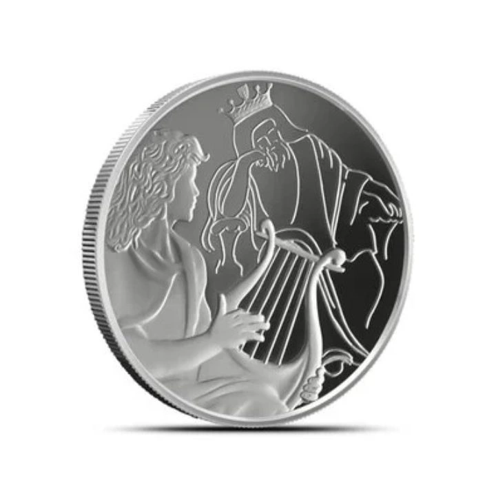 Dávid játszik Sáulnak 1 NIS ezüst 2013 Prooflike