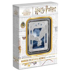 Niue: Harry Potter - Creature magiche “Hedwiga” colorata 1 oncia d'argento 2023 Proof