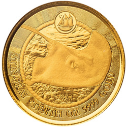 Cayman Islands: Stingray 1/10 oz Gold 2023 Prooflike