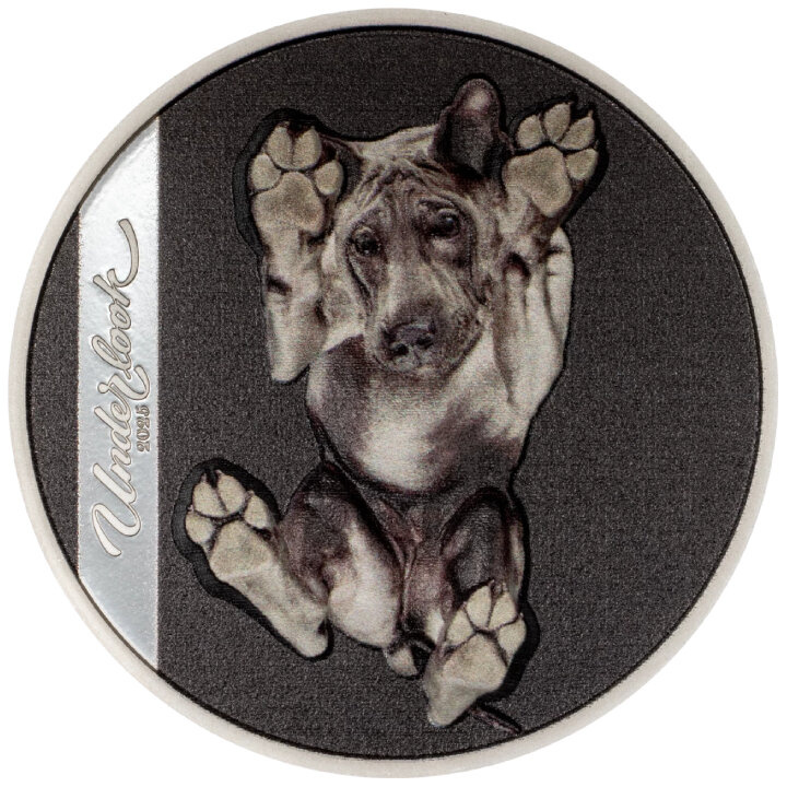 Islas Cook: Underlook - Under-Dog de color 1 oz Plata 2025 Proof