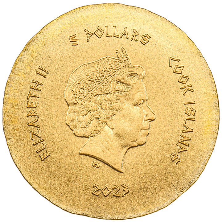 Cook Islands: Ancient Greece - Wine Grapes "Naxos" 0,5 gram Gold 2023 Silk Coin