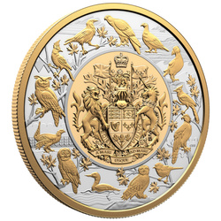 Canada: Heraldic Landscape: Birds of Canada $50 Silber 2024 Gilded Proof Coin
