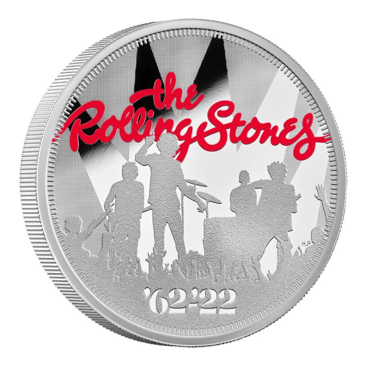 The Rolling Stones coloured 1 oz Silber 2022 Proof
