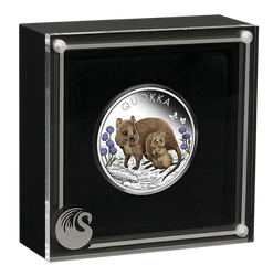 Quokka coloreado 1 oz Plata 2022 Proof