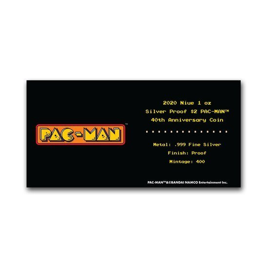 Niue: 40. výročí vzniku hry PAC-MAN 1 unce stříbra 2020 Proof
