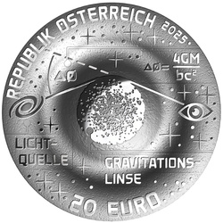The Beauty of the Universe - Einstein Ring kolorowany 20 Euro Srebro 2025 Proof