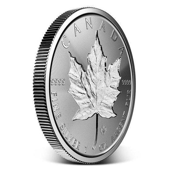 Hoja de arce canadiense 1 oz Plata 2019 (Incusa)