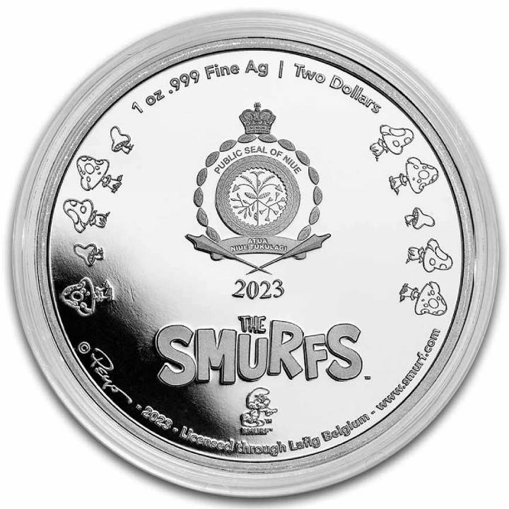 Niue: Smurfs - 65th Anniversary 1 oz Silver 2023 Proof Coin