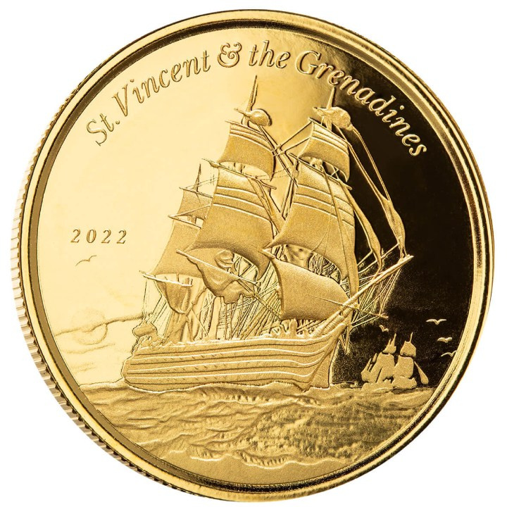 St. Vincent & The Grenadines: War Ship 1 uncja Złota 2022