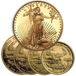 American Eagle Set of 4 coins Gold 2007 Proof