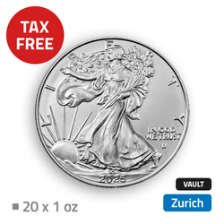 American Eagle 20 oz Plata - conservado en un almacén libre de impuestos en Zurich (Loomis)