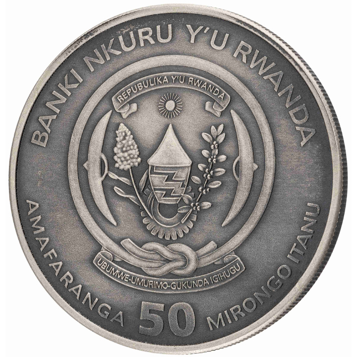 Ruanda: Onza Náutica - 165 años del Gran Oriente 1 oz Plata 2023 Acabado Antiguo