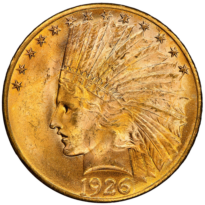 Indiánfej 10 dolláros aranyérme 1926