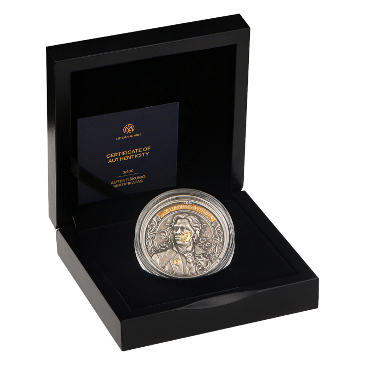 Niue: Reading Challenge - The Picture of Dorian Gray aranyozott 5 dolláros ezüst 2024 magas domborzatú antikolt érme