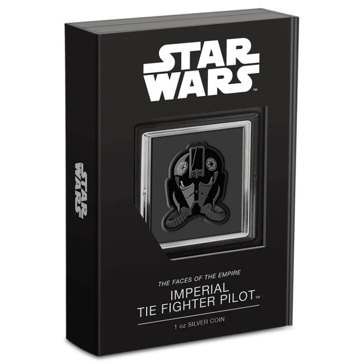 Niue: Star Wars Los Rostros del Imperio - Piloto de caza imperial TIE coloreado 1 oz Plata 2021 Proof