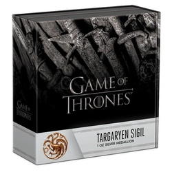 Game of Thrones - Sigil Targaryen coloré 1 once d'argent 2022 Proof